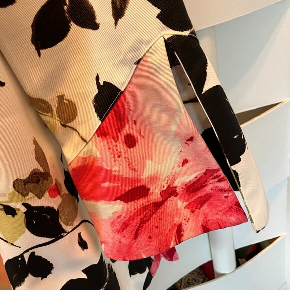 ic by Connie K Pink, Black, White & Green 3/4 Sleeve Floral Jacket Extra Large X - Picture 9 of 13